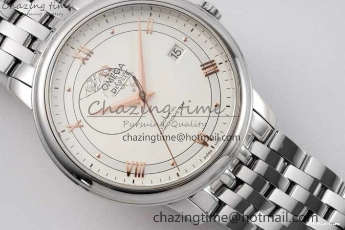 0107 Casual De Ville SS DIWF 1:1 Best Edition White Dial RG Markers on SS Bracelet MIYOTA 7847